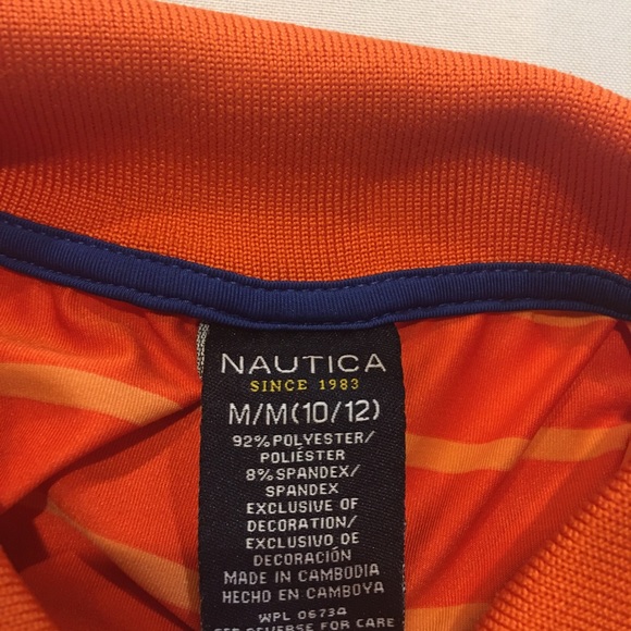 YM, Nautica, Orange Polo Shirt - Picture 3 of 4